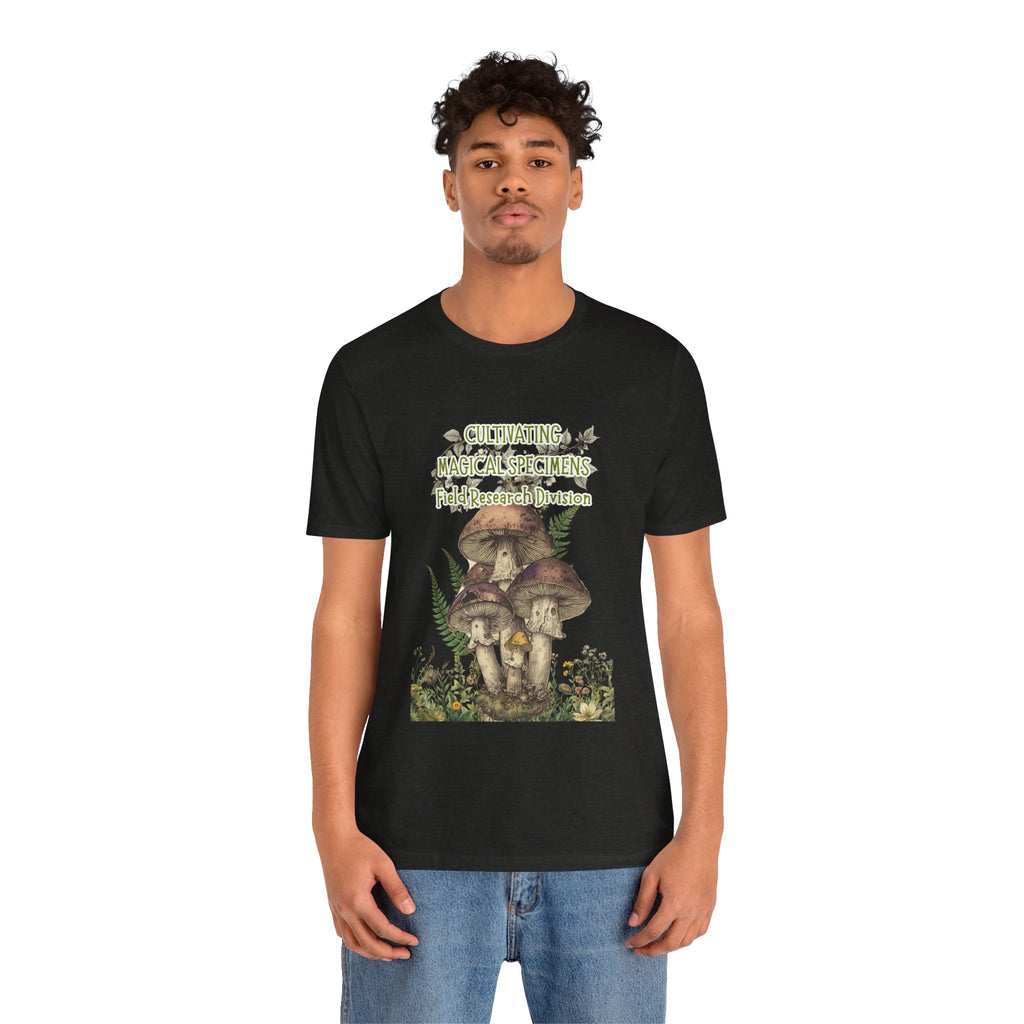 Mushroom Field Research Tee — "Cultivating Magical Specimens" Botanical Graphic Shirt