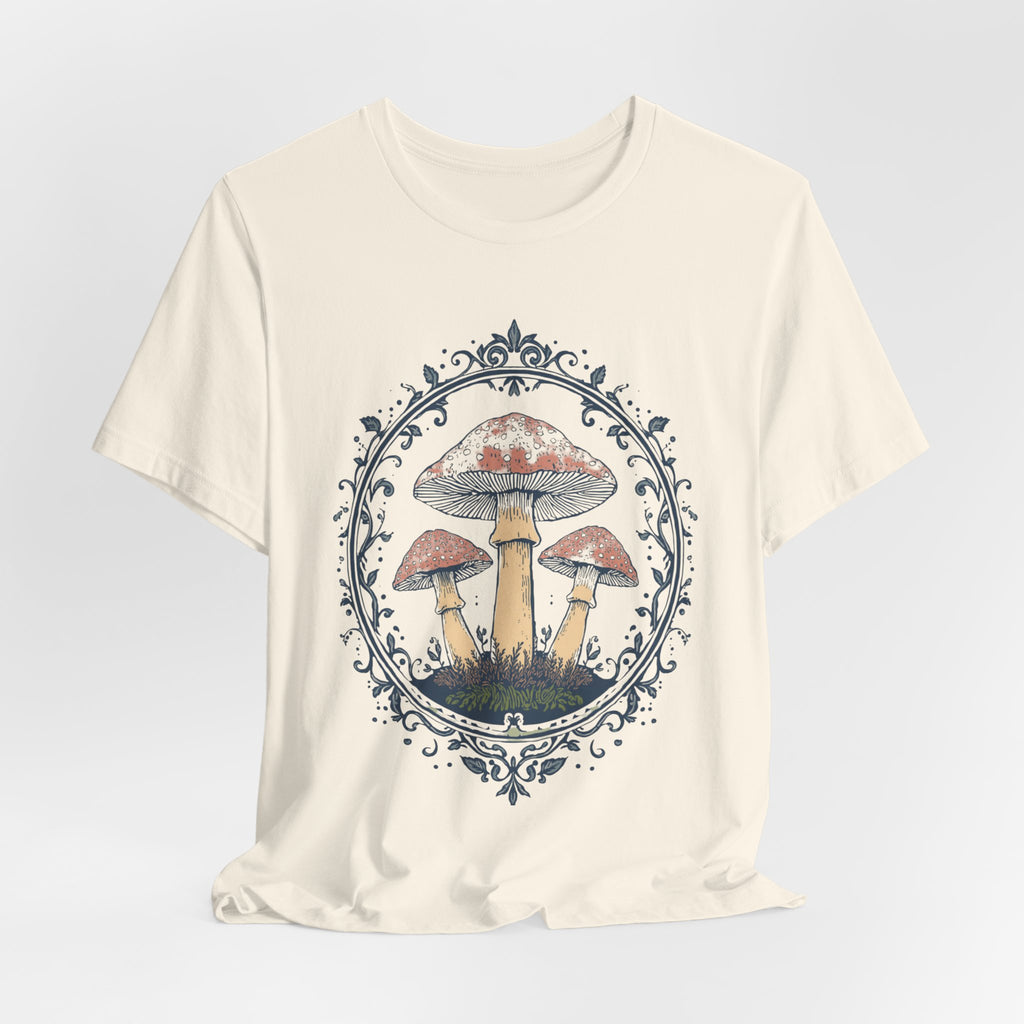 Mushroom Meadow Tee — Vintage Botanical Fungi Graphic T-Shirt
