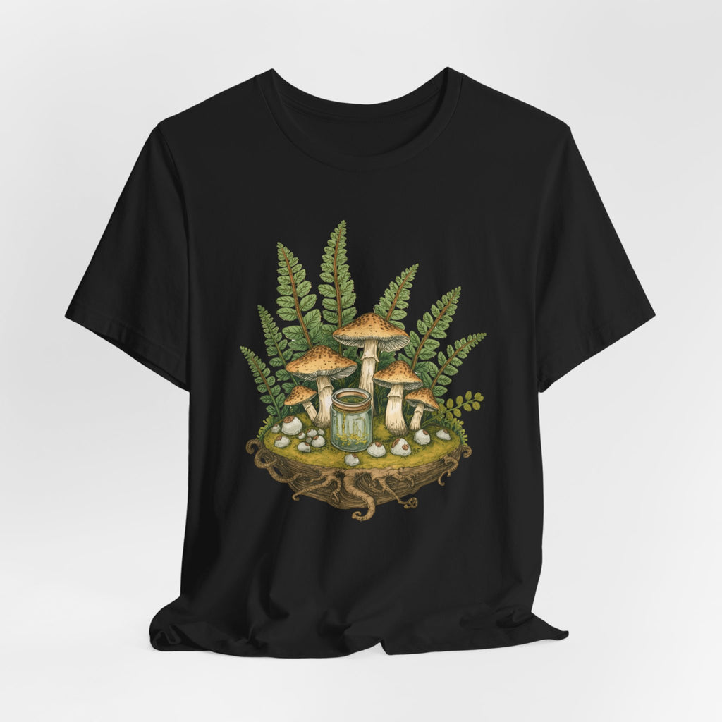 Mushroom Forest Tee — Ferns & Fairy Fungi Graphic T-Shirt