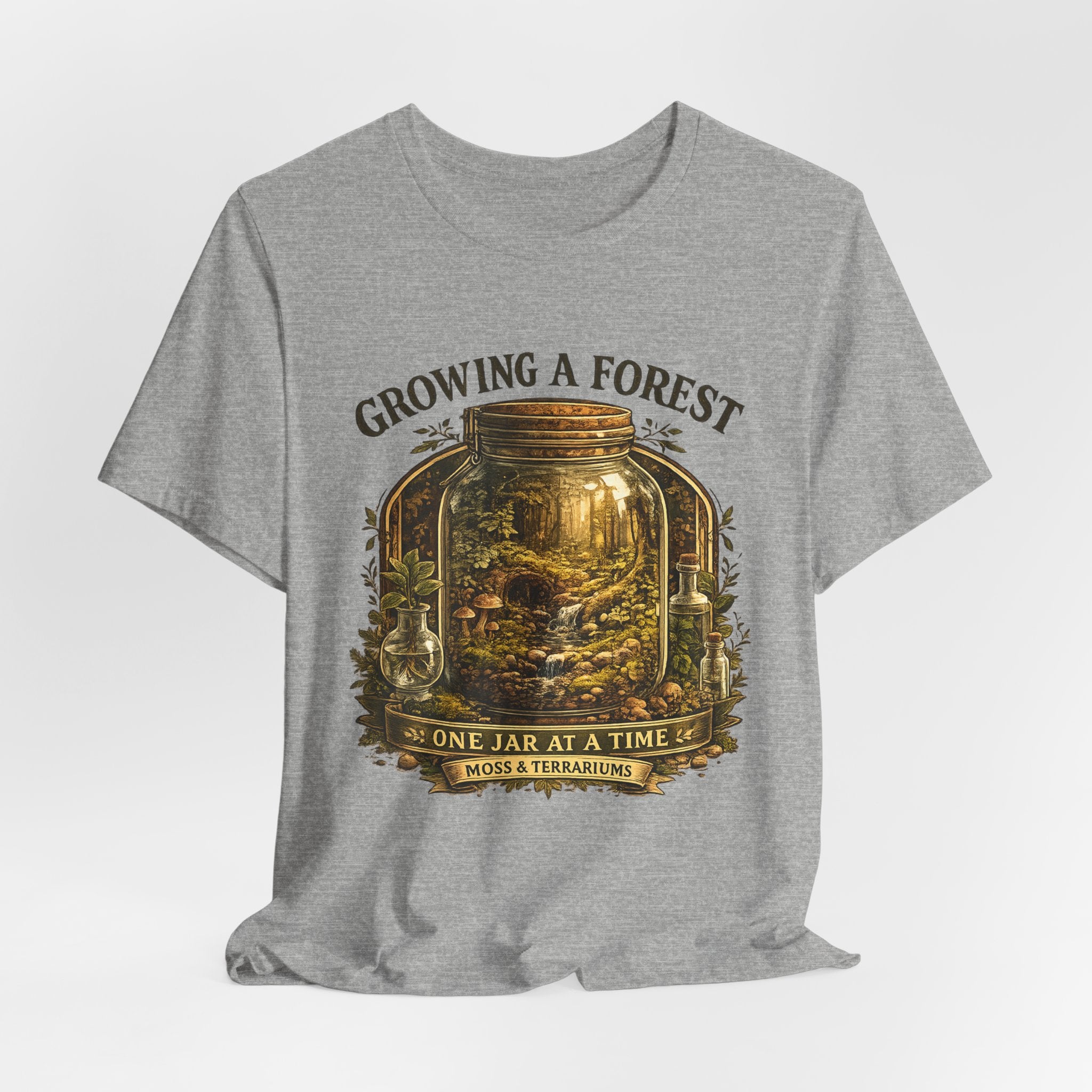 Growing a Forest Jar Tee — "One Jar at a Time" Moss & Terrarium T-Shirt