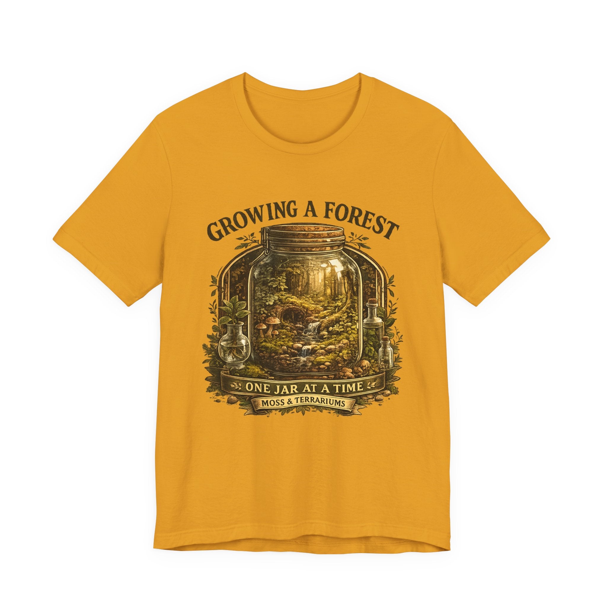 Growing a Forest Jar Tee — "One Jar at a Time" Moss & Terrarium T-Shirt