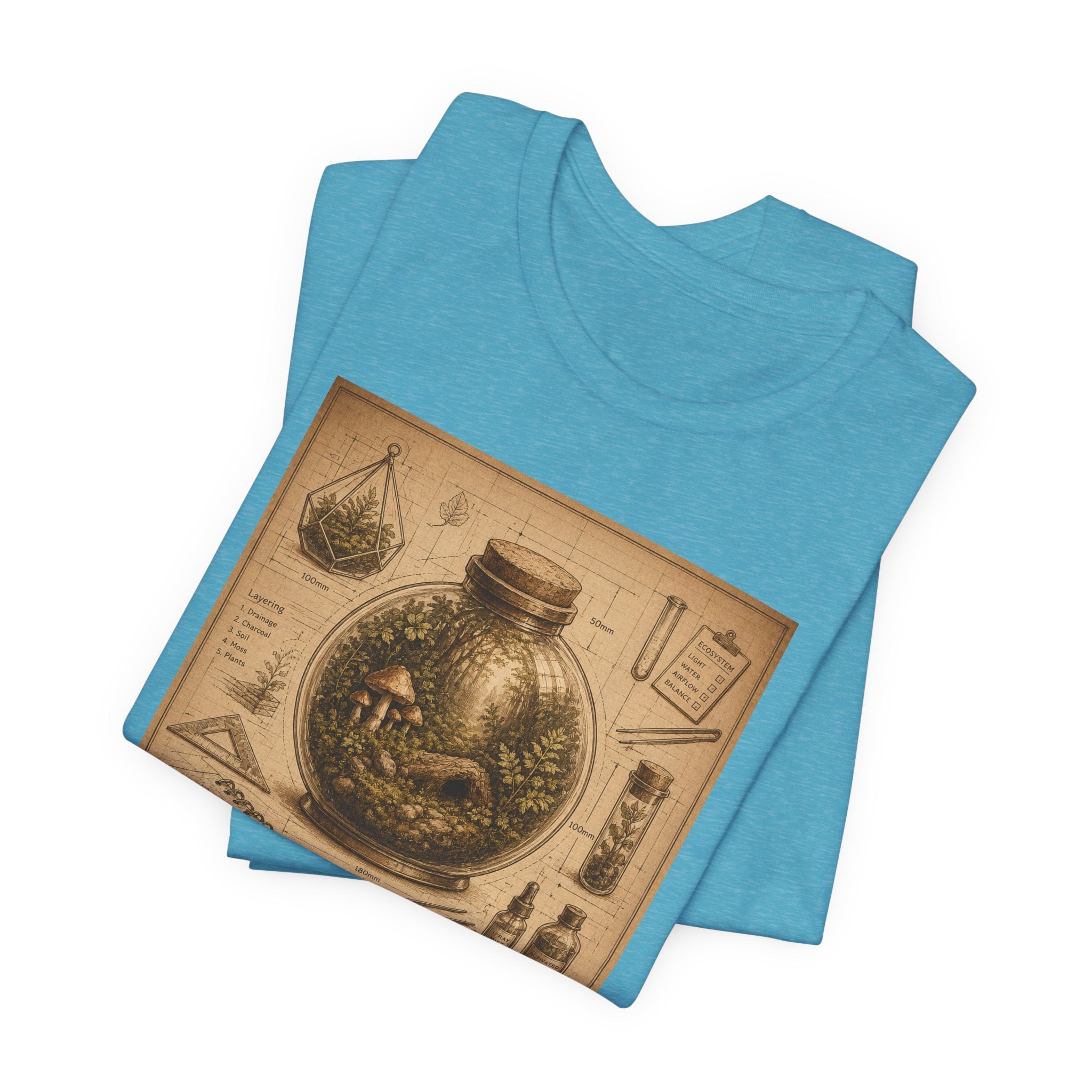 Architect of Tiny Ecosystems T-Shirt — Terrarium Builder Vintage Diagram Tee