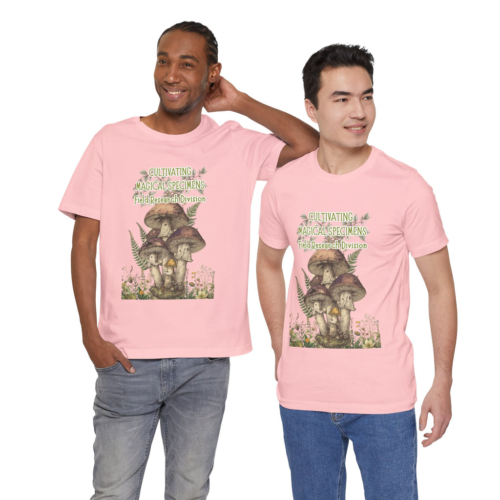 Mushroom Field Research Tee — "Cultivating Magical Specimens" Botanical Graphic Shirt