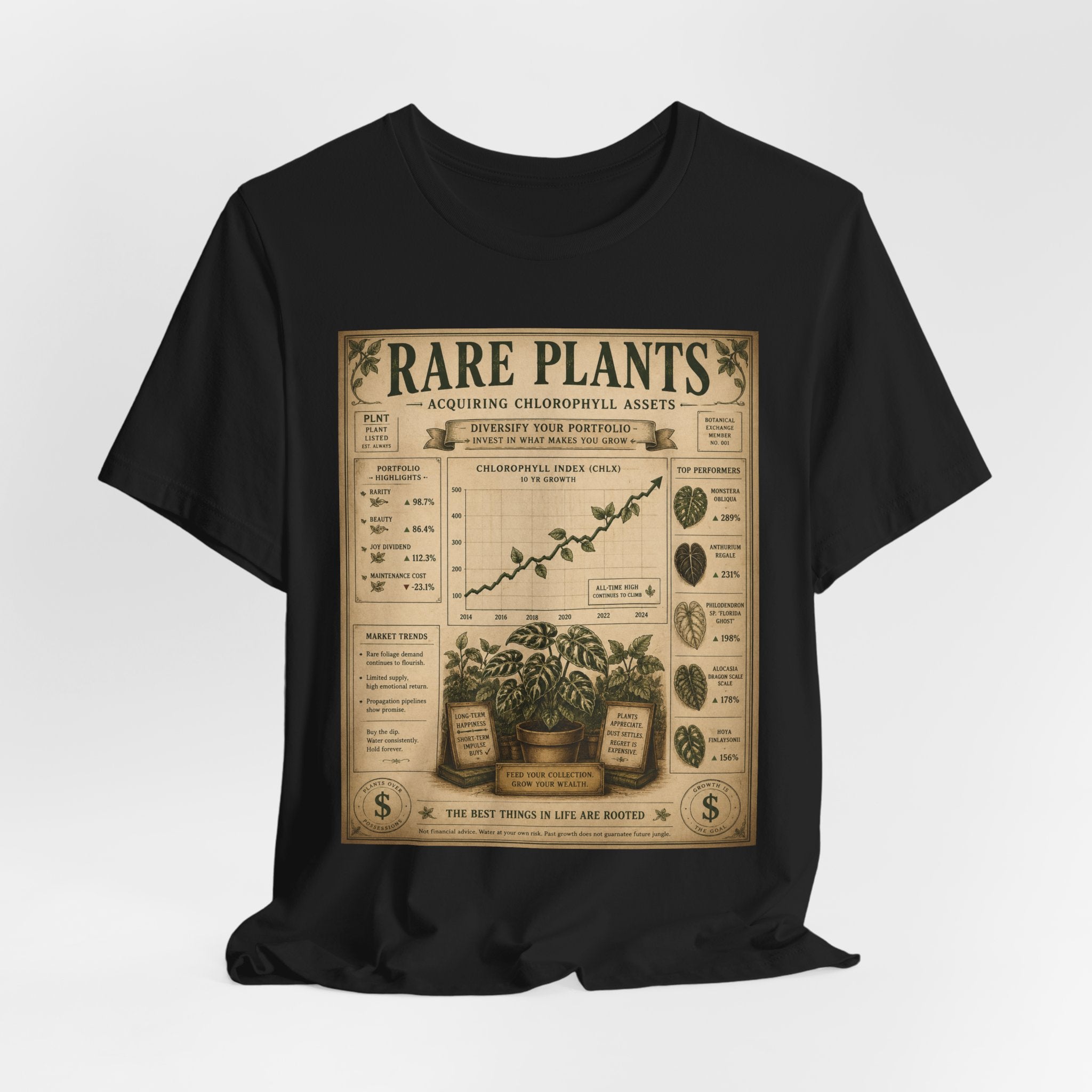 Rare Plants Vintage Graphic Tee — Botanical Chart T-Shirt