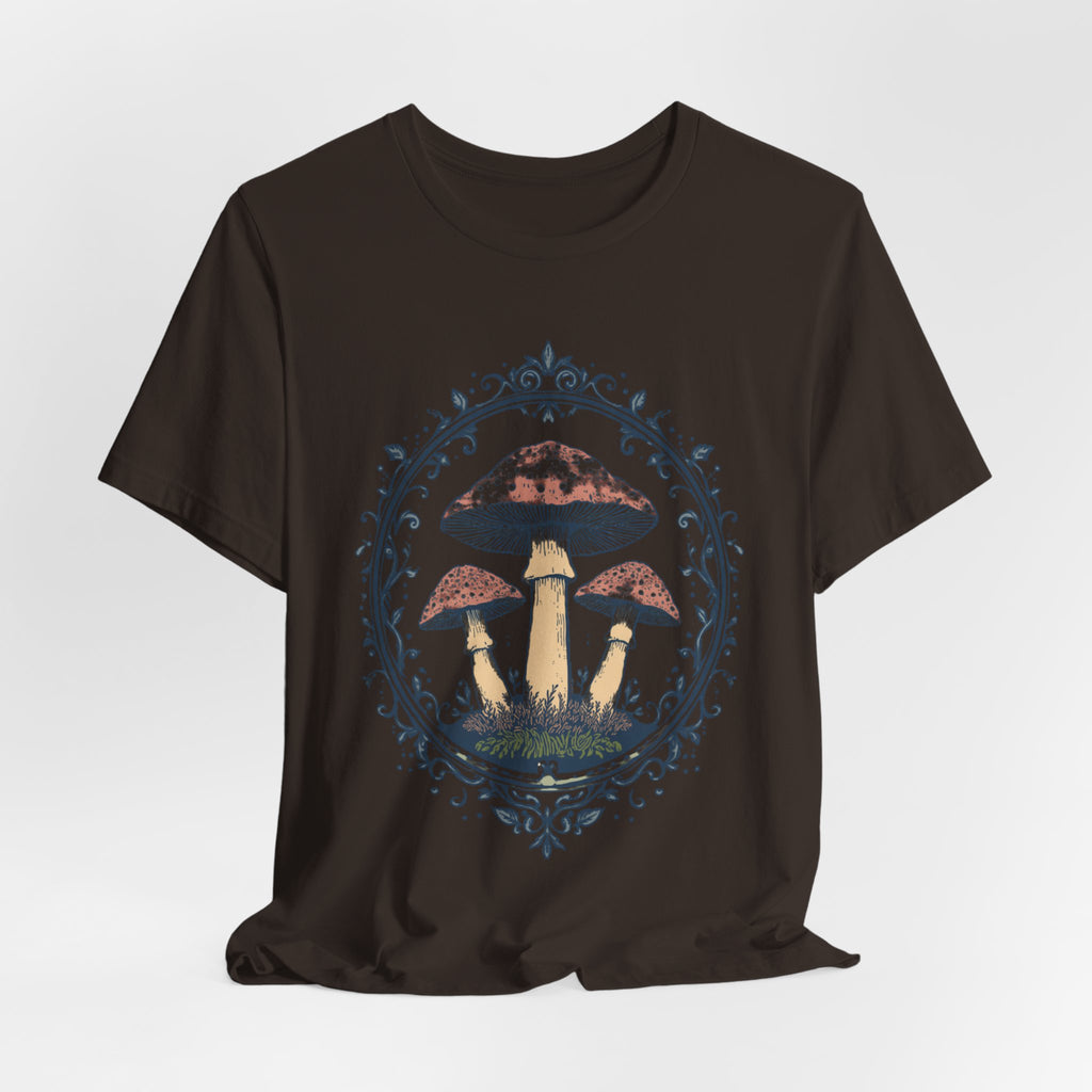 Mushroom Meadow Tee — Vintage Botanical Fungi Graphic T-Shirt