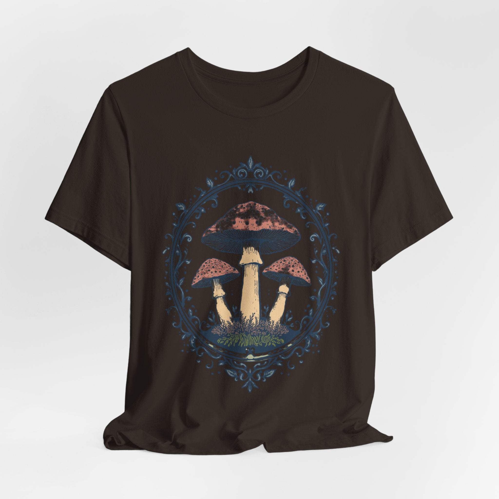 Mushroom Meadow Tee — Vintage Botanical Fungi Graphic T-Shirt