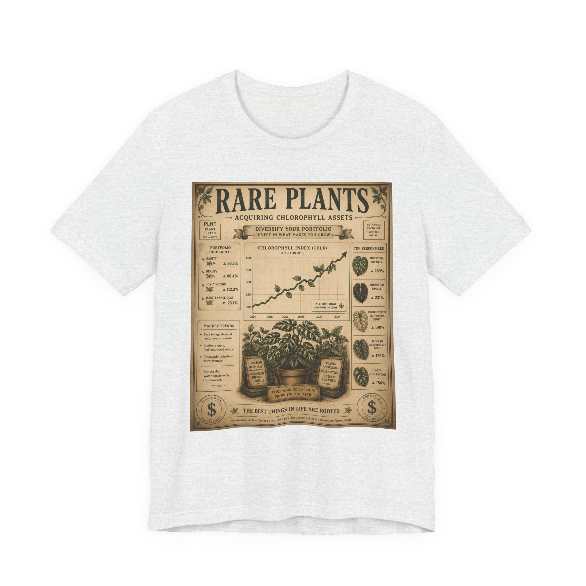 Rare Plants Vintage Graphic Tee — Botanical Chart T-Shirt