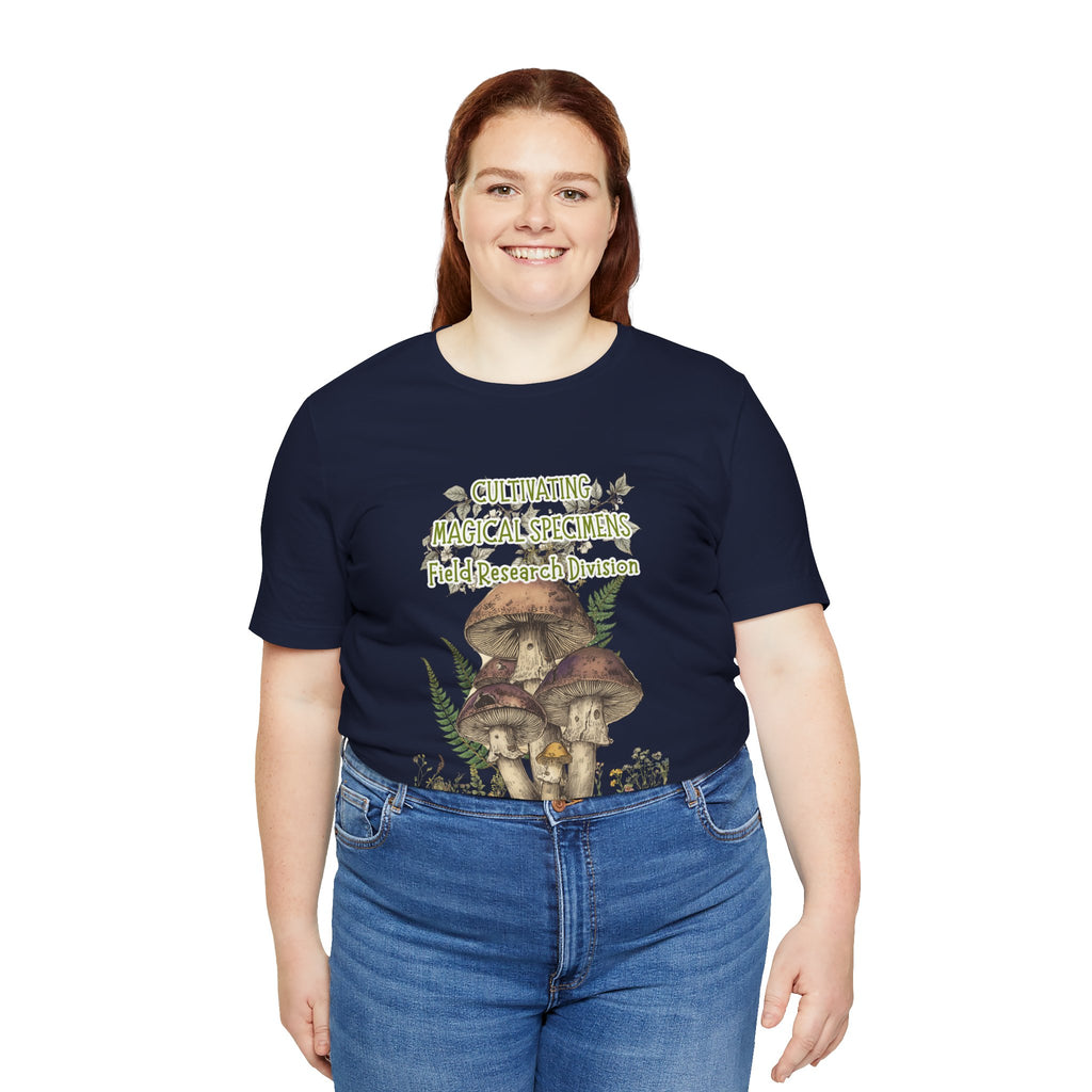 Mushroom Field Research Tee — "Cultivating Magical Specimens" Botanical Graphic Shirt